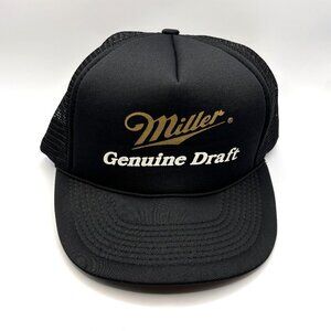 Miller Genuine Draft Beer Snap Back Trucker Hat Black Foam Rope Designer Pro Cap